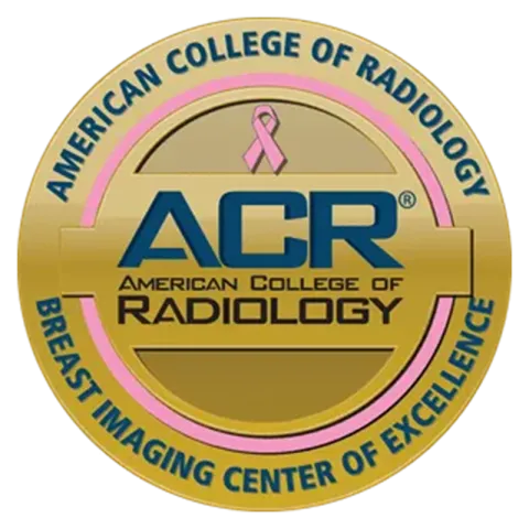 American College of Radiology Breast Center of Excellence badge.